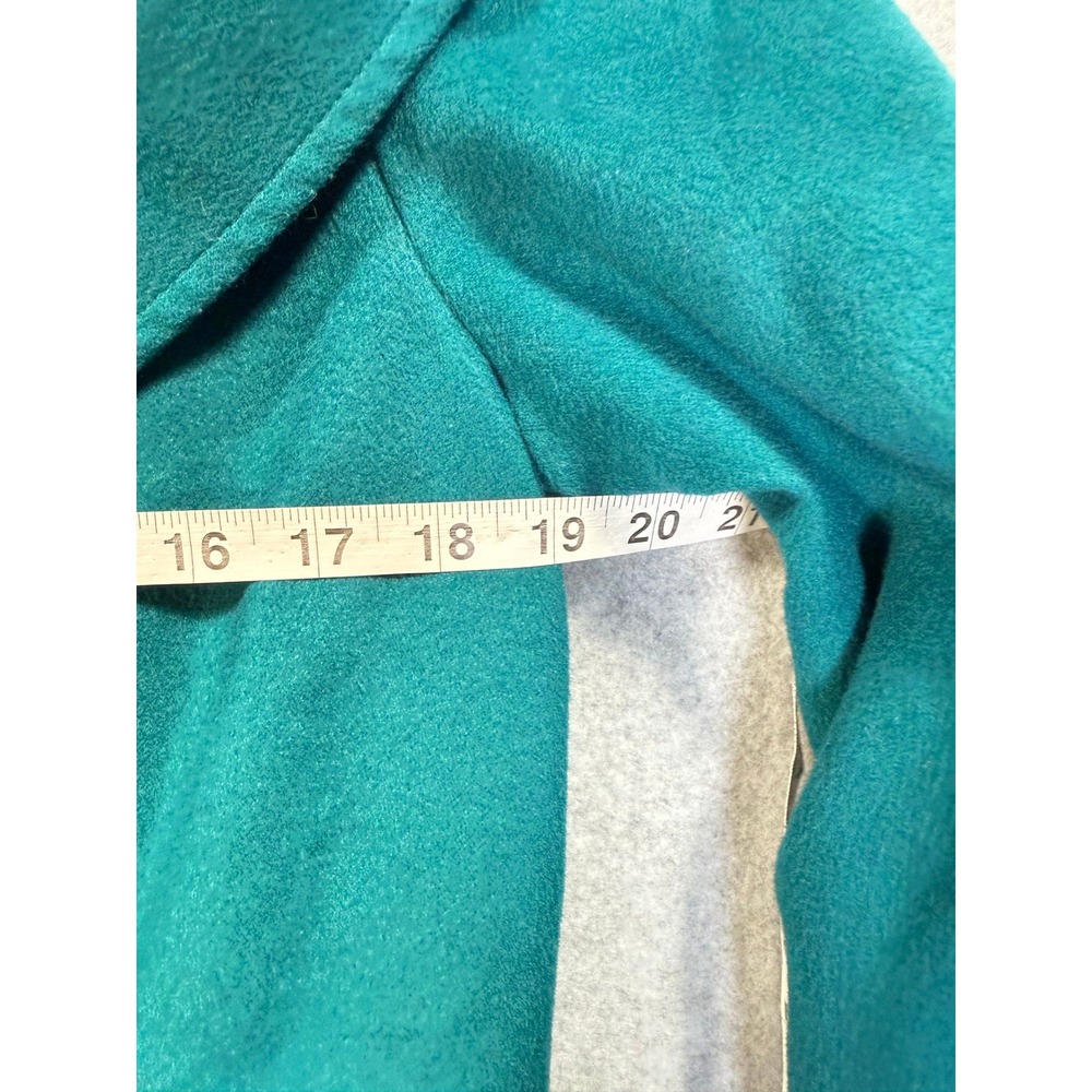 Harve Benard Portrait Collar Jacket M Teal Shawl Button Front Retro Green Fall - Picture 8 of 17